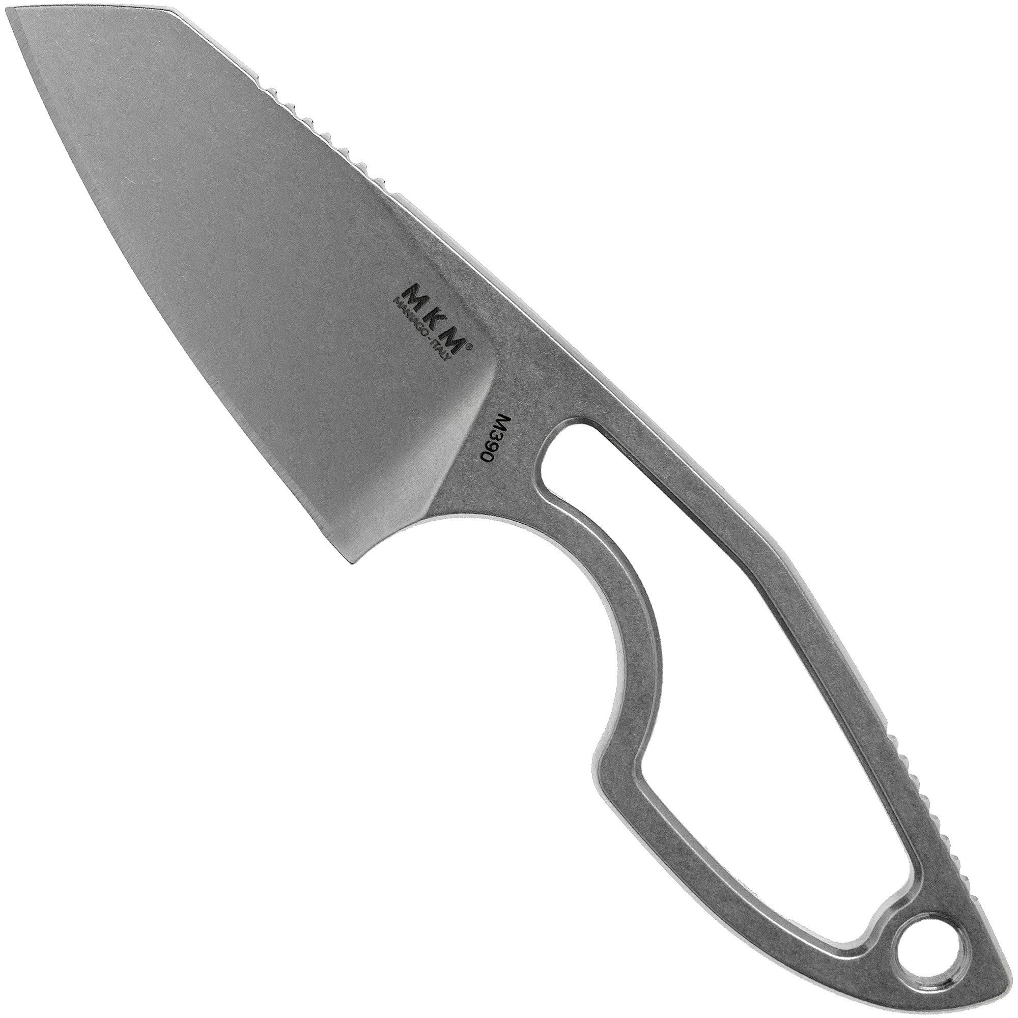 Nóż typu neck MKM Mikro 2 Wharncliffe, Stonewashed, projekt Jesper Voxnaes