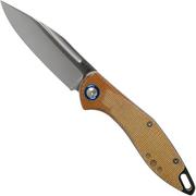 MKM Fara MY01-NC Natural Micarta pocket knife, Lucas Burnley design