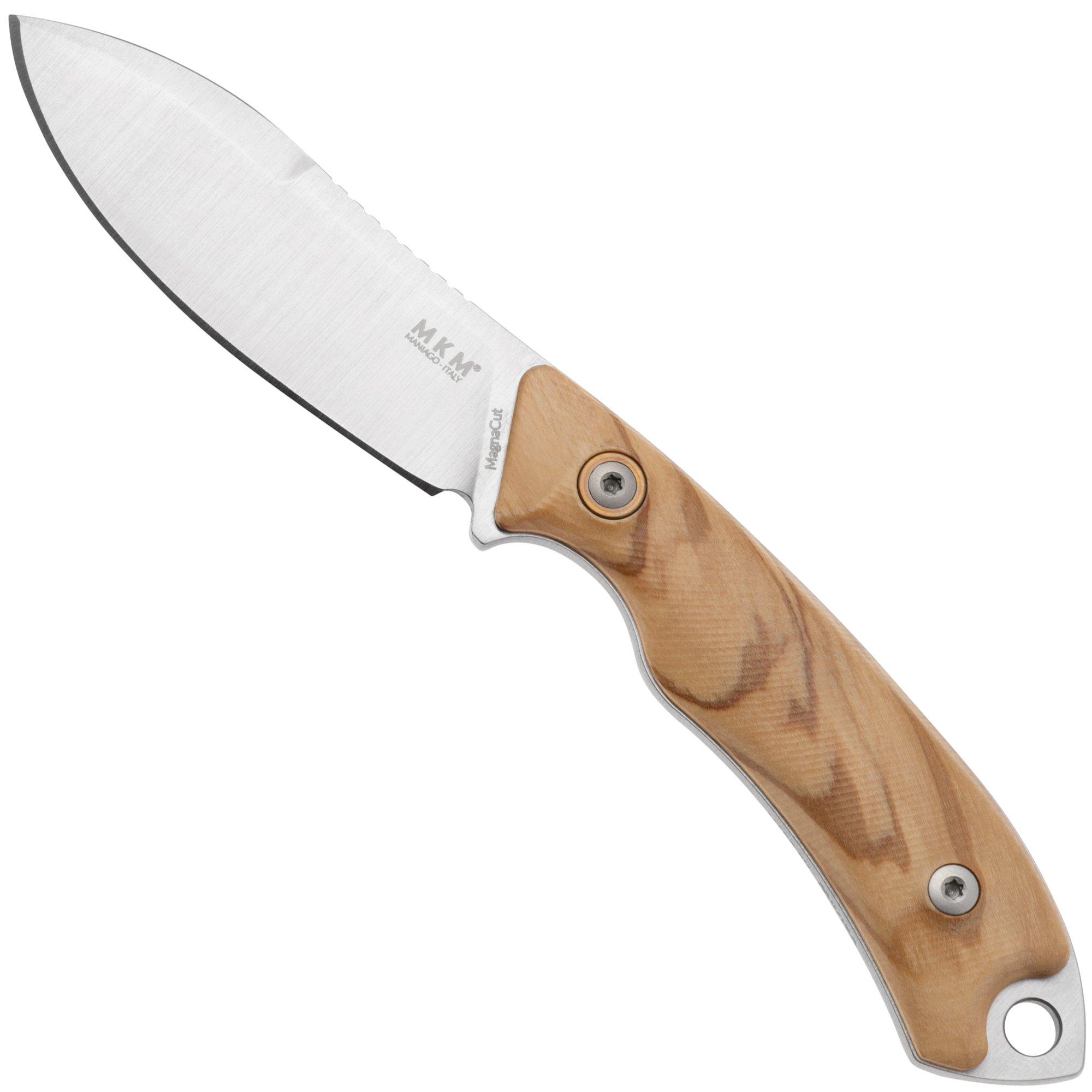 Nóż z głownią stałą MKM Pocket Tango 1 Nessmuk PT1-O Olive Wood, projekt David C. Andersen