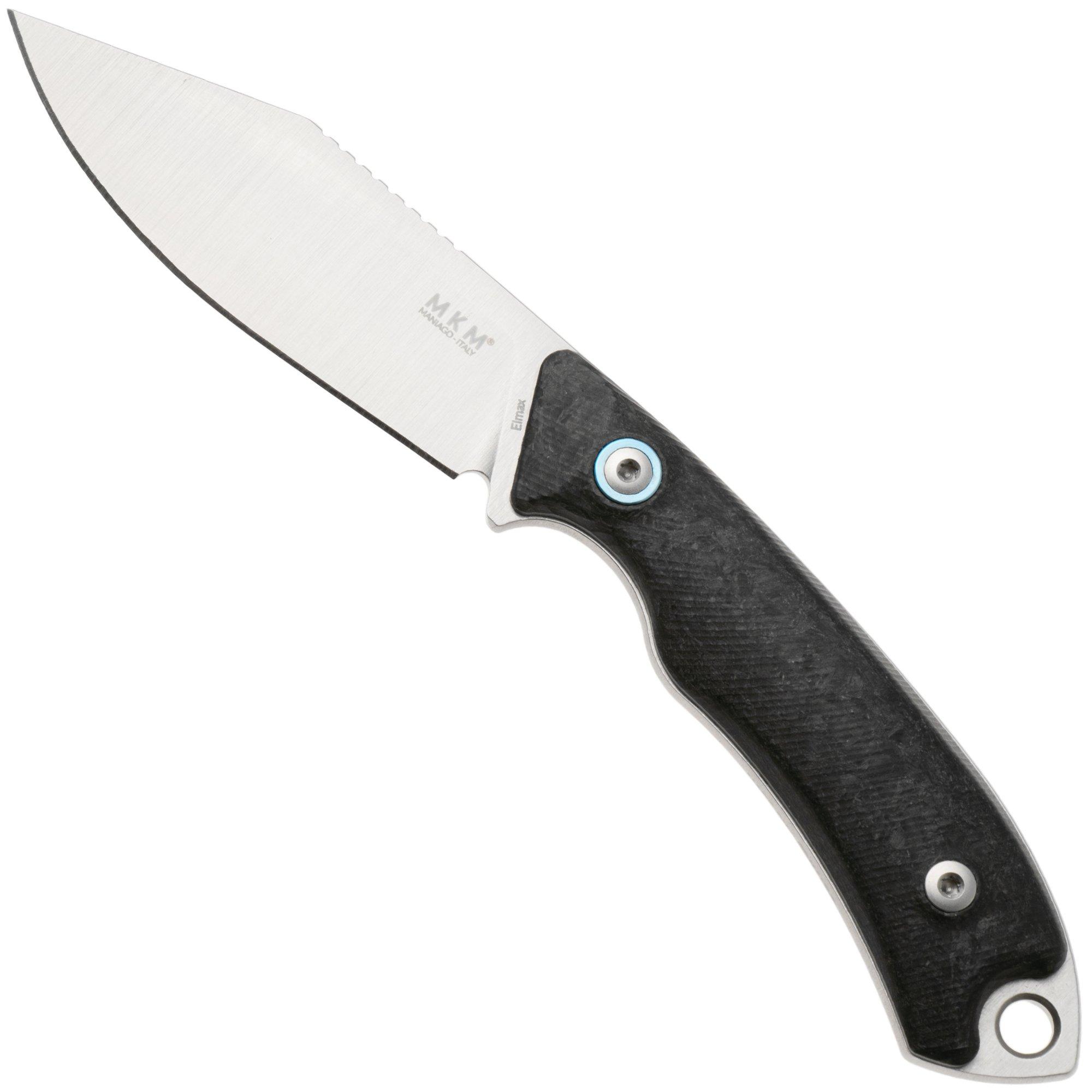 MKM Pocket Tango 4 MK PT4-CF Satin Elmax, Marbled Carbon Fiber, vaststaand mes, David C Andersen design