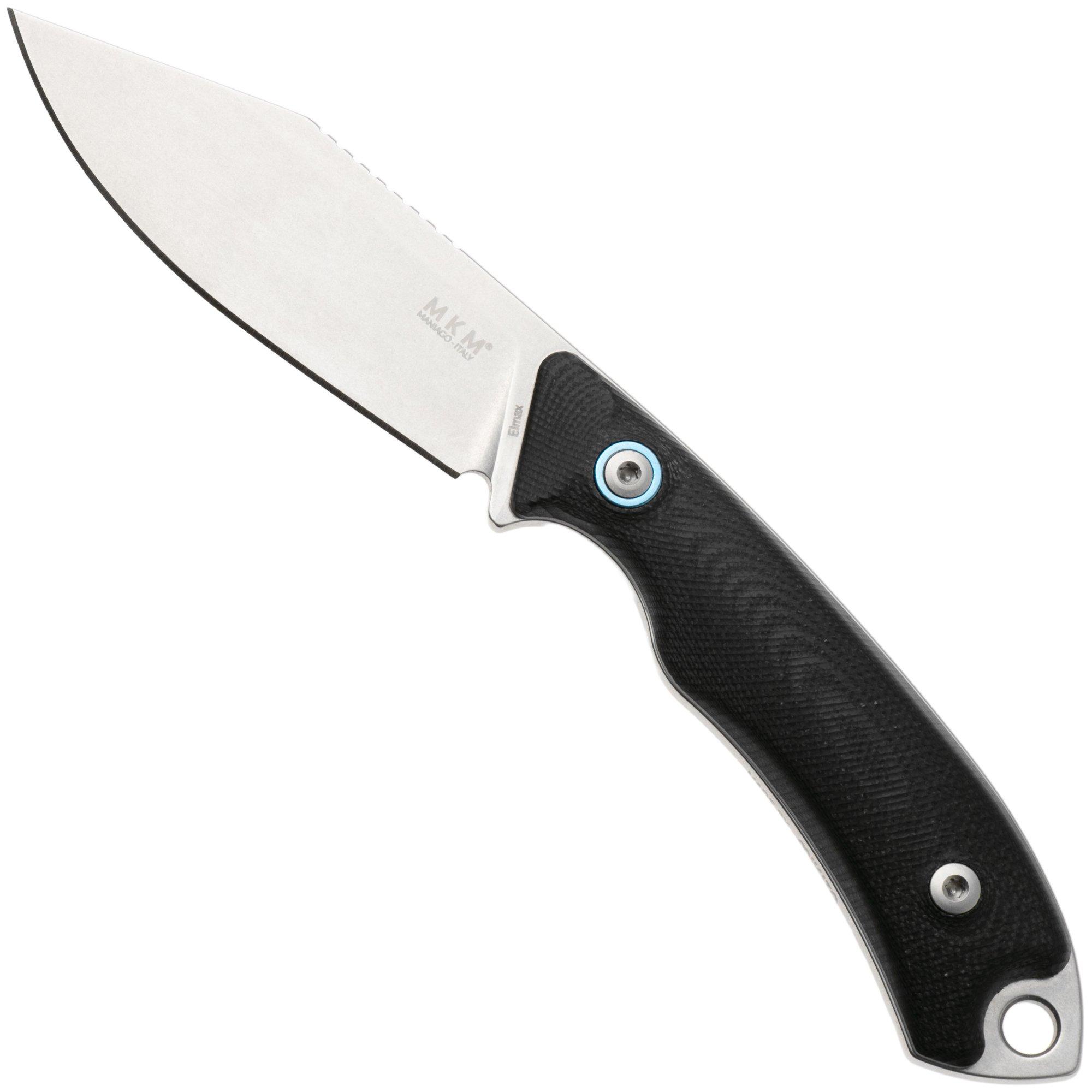 MKM Pocket Tango 4 MK PT4-GBK Stonewashed Elmax, Black G10, Fahrtenmesser, David C Andersen Design