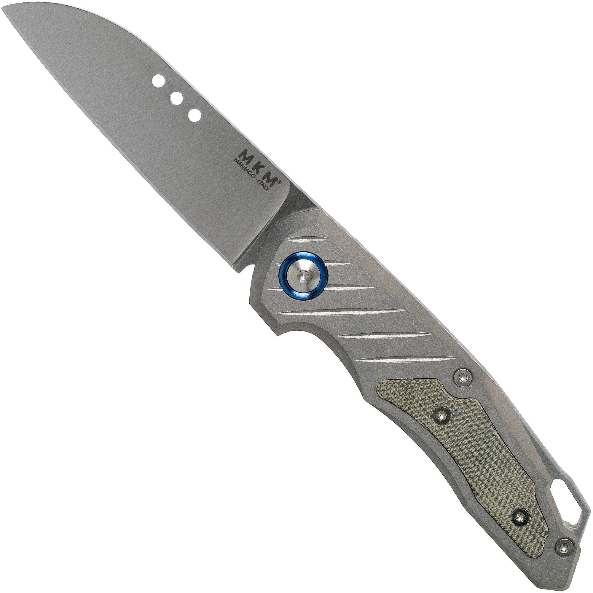 MKM Root RT-GCT Titanium Green Canvas Micarta Taschenmesser, Jens Ansø Design