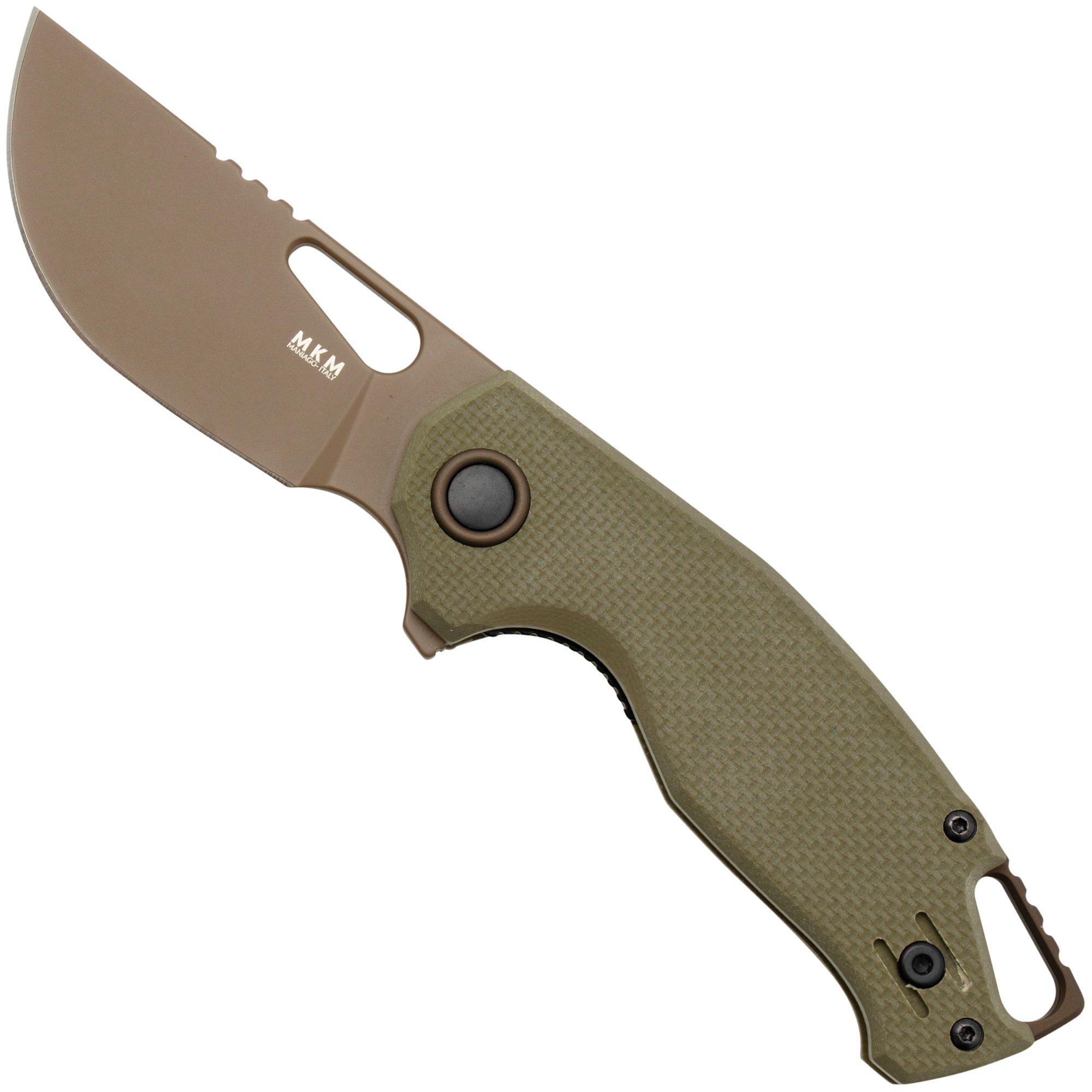 MKM Vincent VCN-GGC Coyote Brown PVD N690CO, OD Green G10, Coyote Brown Aluminum Taschenmesser, Jesper Voxnaes Design