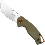 MKM Vincent VCN-GGS Satin N690CO, OD Green G10, Orange Aluminum pocket knife, Jesper Voxnaes design