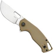 MKM Vincent VCN-GTS Satin N690CO, Tan G10, OD Green Aluminum pocket knife, Jesper Voxnaes design