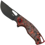 MKM Vincent VCV-CLD Black PVD VANAX, Lava Flow Carbon Fibre, Red Aluminum navalha, Jesper Voxnaes design