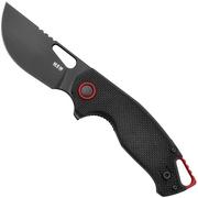 MKM Vincent VCN-GBB Black PVD N690CO, Black G10, Red Aluminum Taschenmesser, Jesper Voxnaes Design