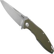 MKM Raut VP01-GB-GR Green G10 Flipper pocket knife, Lucas Burnley design