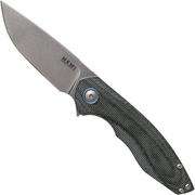 MKM Timavo VP02-BC Black Canvas Micarta Stonewash couteau de poche, Voxnaes design