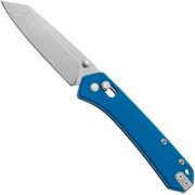 MKM Yipper YP-GBL Stonewashed MagnaCut, Blue G10 pocket knife, Ben Petersen design