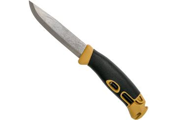 Morakniv Companion Spark 13573 Yellow, bushcraft knife with firesteel