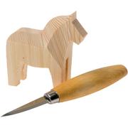 Morakniv Woodcarving Kit Dalahorse 120 Carbon 14041 kit per intagliare il legno in acciaio al carbonio