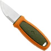 Mora Eldris Hunting 14237 Green Orange, faca de pescoço para caça, inclui bainha e presilha para cinto