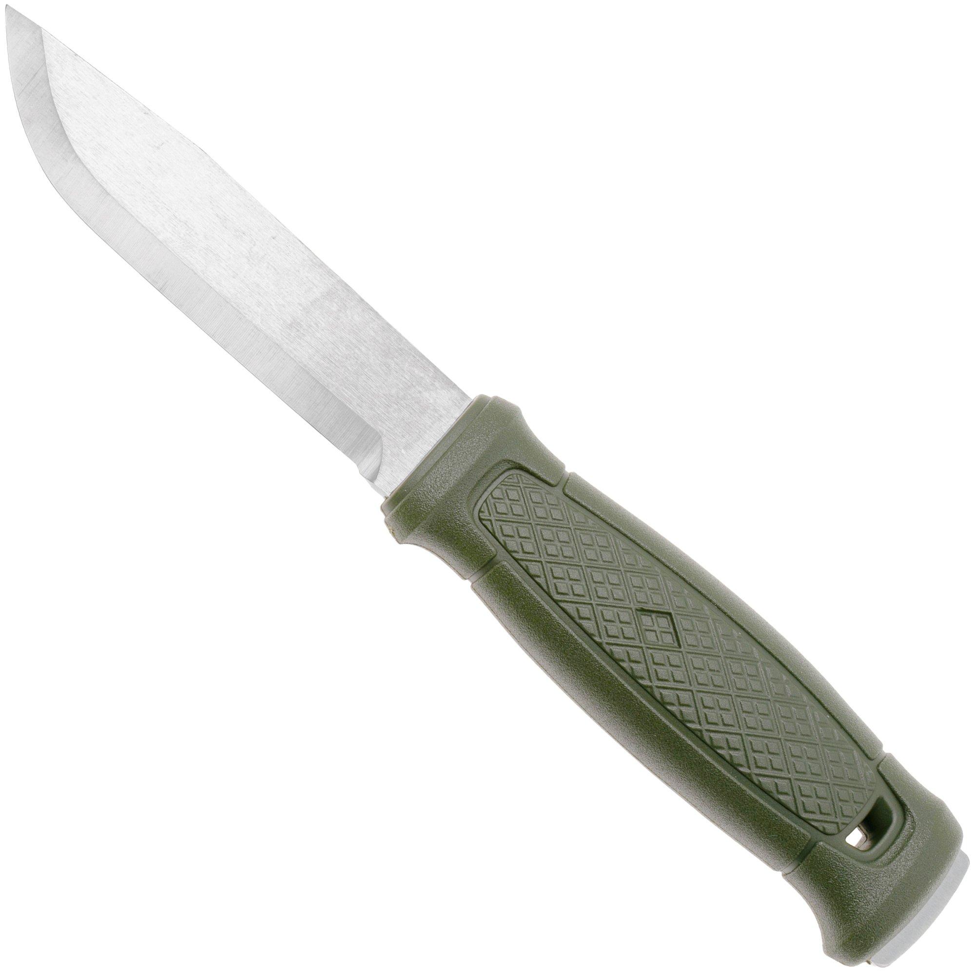 Morakniv Garberg Stainless 14472 Satin 14C28N, Green Polyamide, Bushcraft Messer