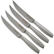 Messermeister Avanta L9684-5-4S, Juego de cuchillos para carne de 4 piezas, plata