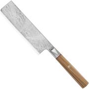 Mcusta Zanmai Nakiri ZBX2-3008DS, 33-Layer Damascus/VG10, Hinoki Handle, Knivesandtools Exclusive, coltello da verdure, 16,5 cm