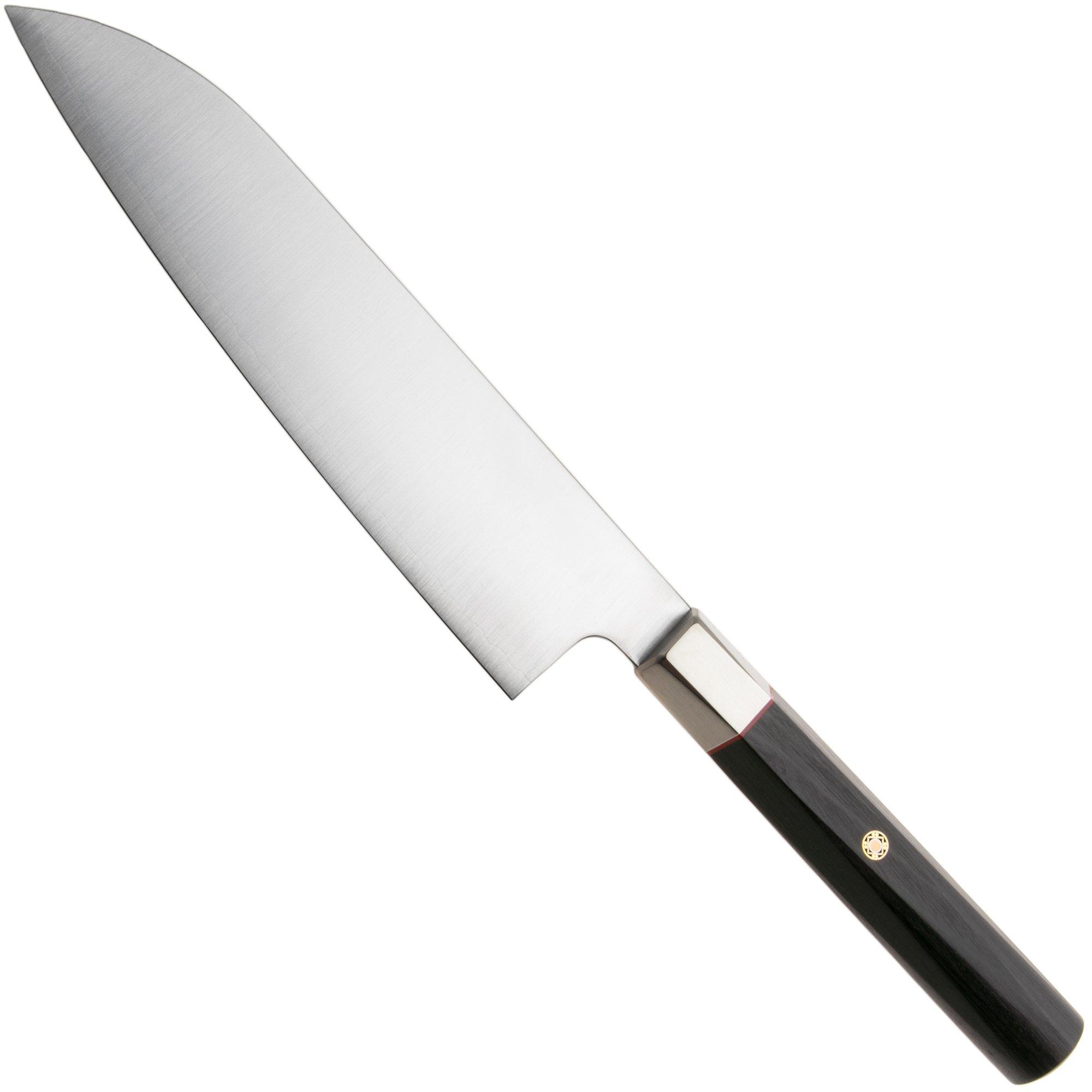 Mcusta Zanmai Santoku KH-4003S Ginsan Silver 3, Ebony Pakka Handle, Knivesandtools Exclusive, santoku, 19.5 cm