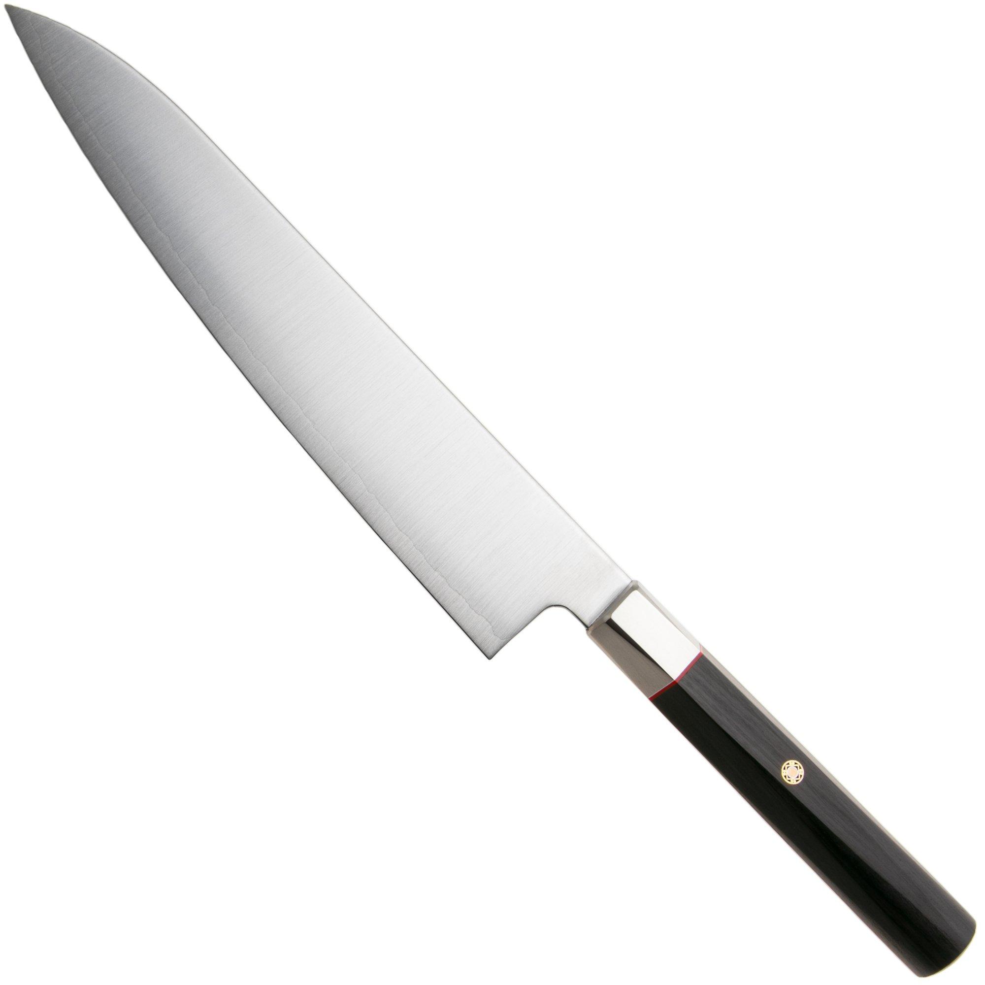 Mcusta Zanmai Gyutoh KH-4005S Ginsan Silver 3, Ebony Pakka Handle, Knivesandtools Exclusive, gyutoh, 22.5 cm