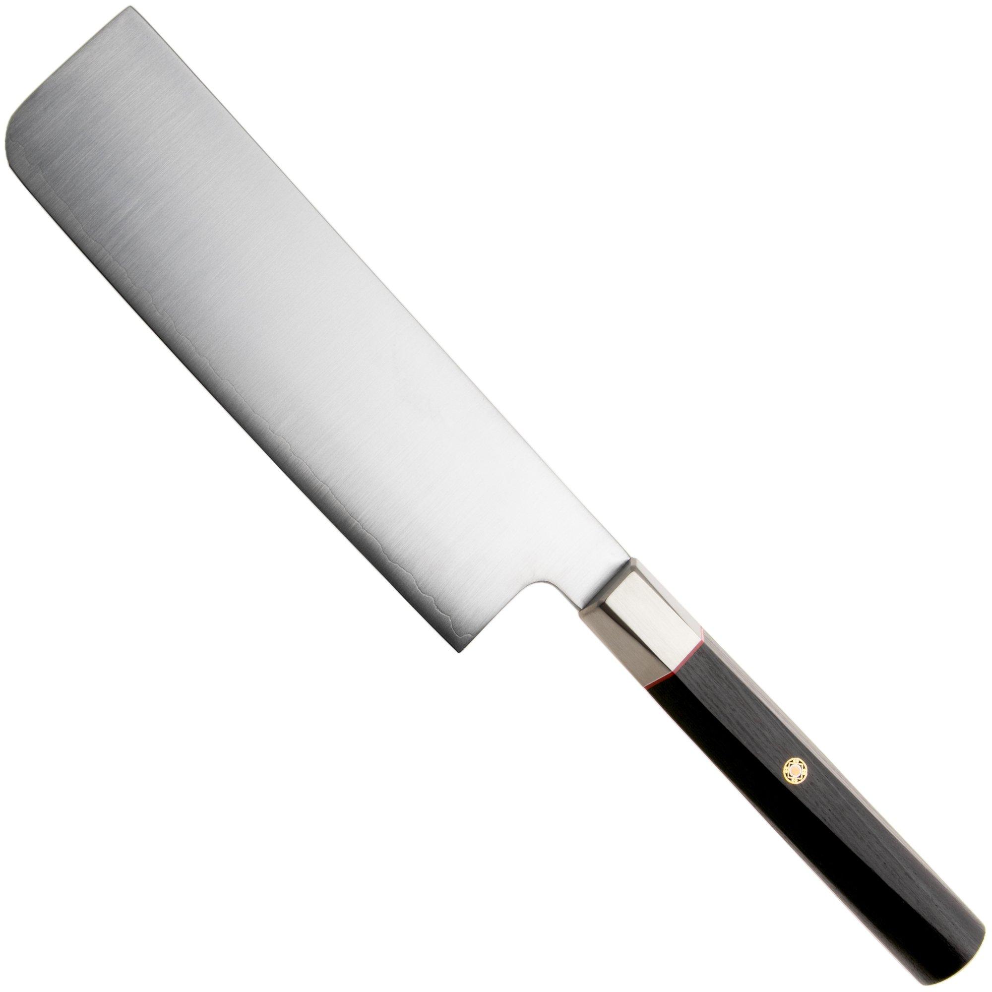 Mcusta Zanmai Nakiri KH-4008S Ginsan Silver 3, Ebony Pakka Handle, Knivesandtools Exclusive, nakiri, 18 cm