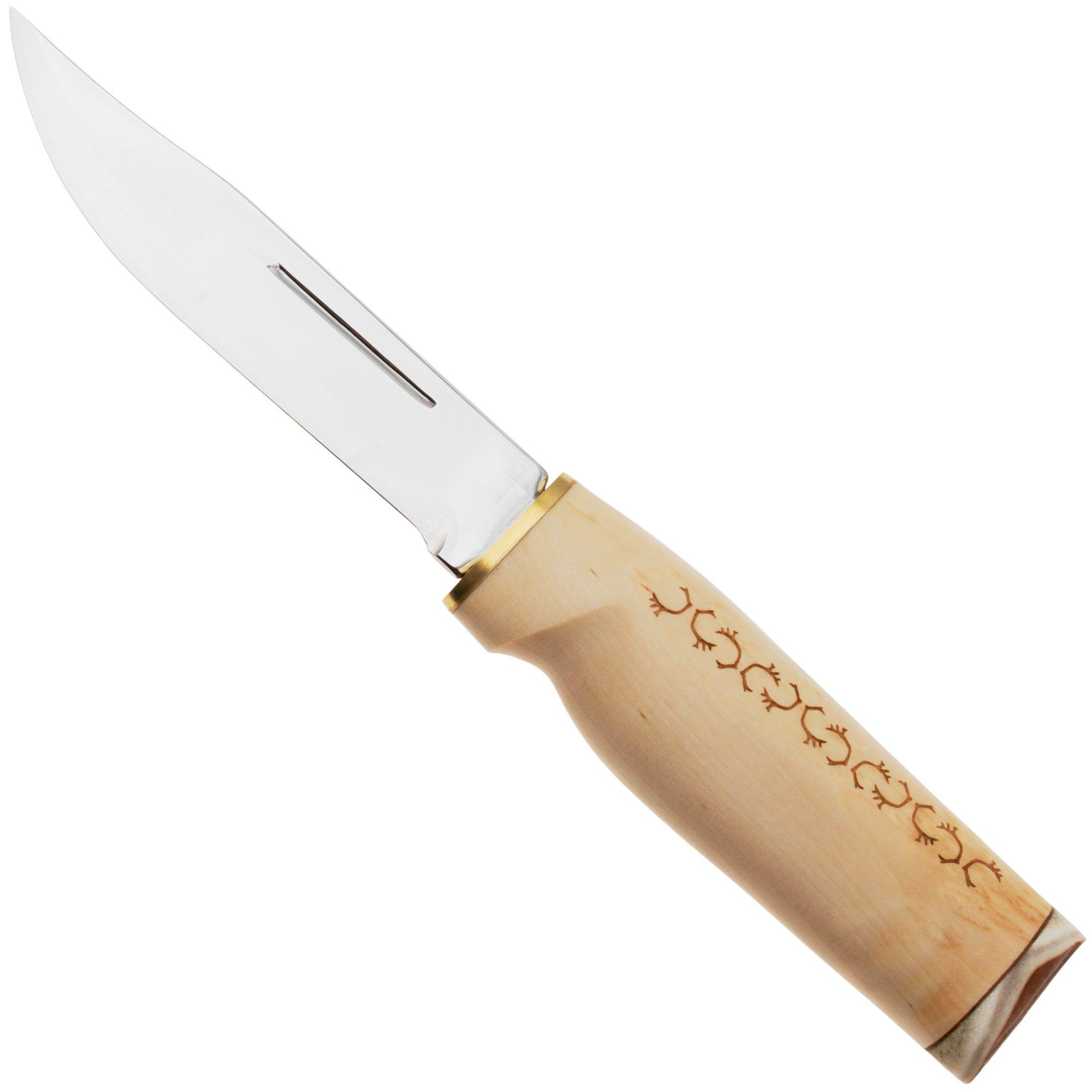 Marttiini Wild Reindeer 13 542015 Polished 1.4034, Birch Antler, couteau fixe