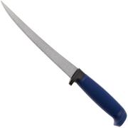Marttiini Martef Filleting Knife 19 836017T Stainless, Blue Rubber, vaststaand mes plastic schede