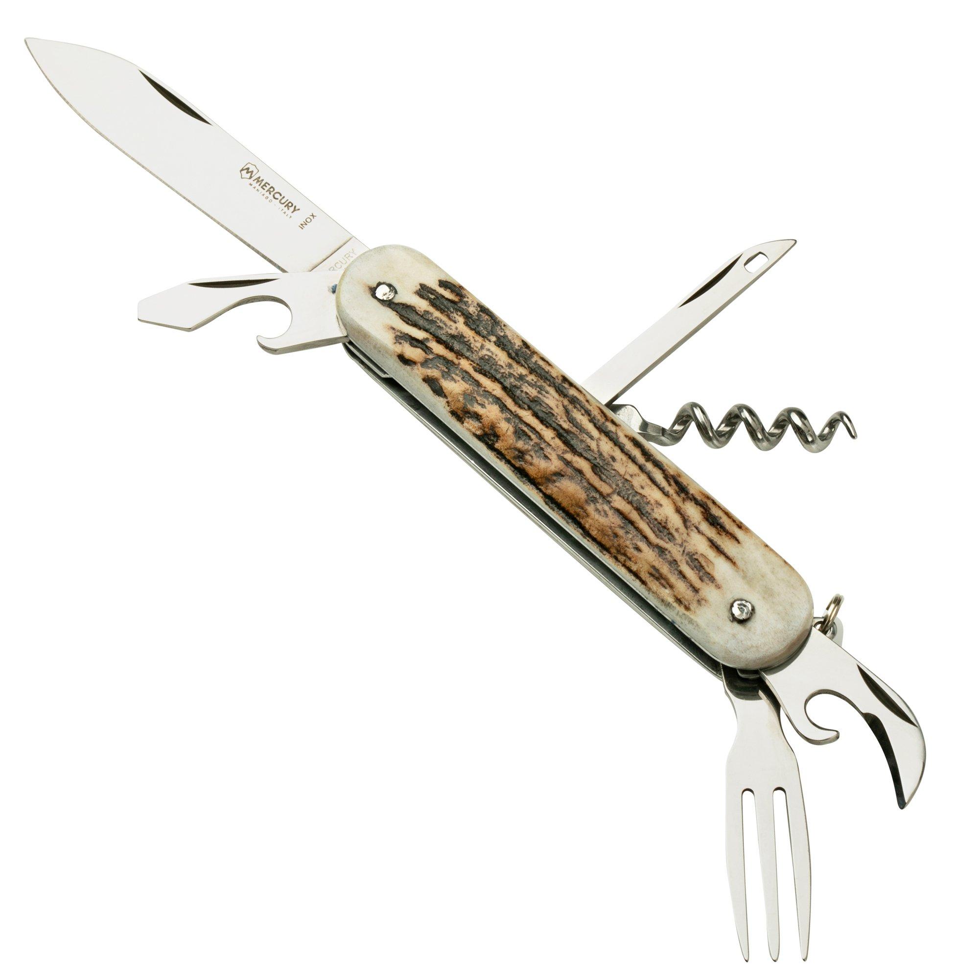 Nóż składany Mercury Multi-Tool Knife 913-6DC Stag, 6 funkcji