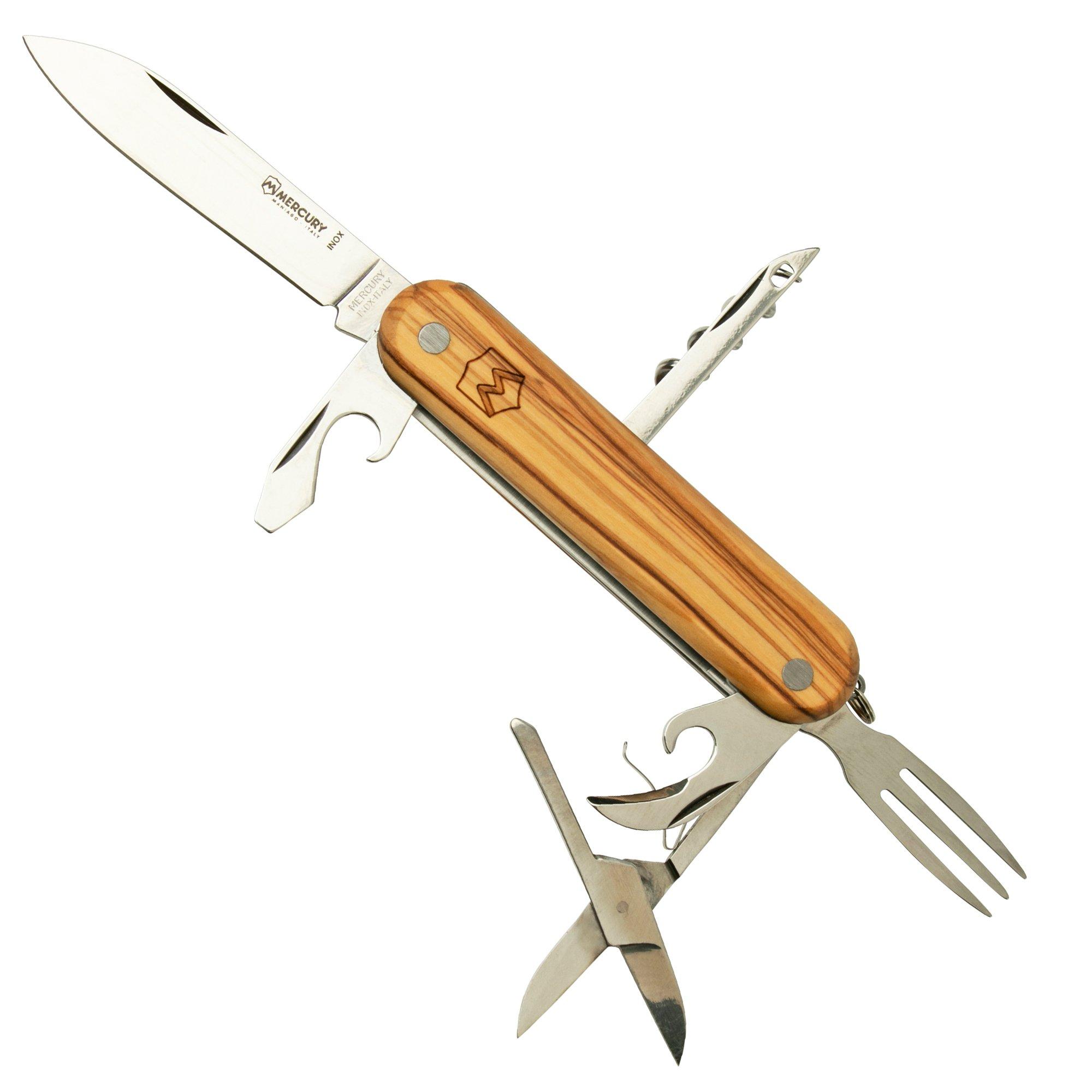 Nóż składany Mercury Multi-Tool Knife 913-8LC Olive Wood, 8 funkcji