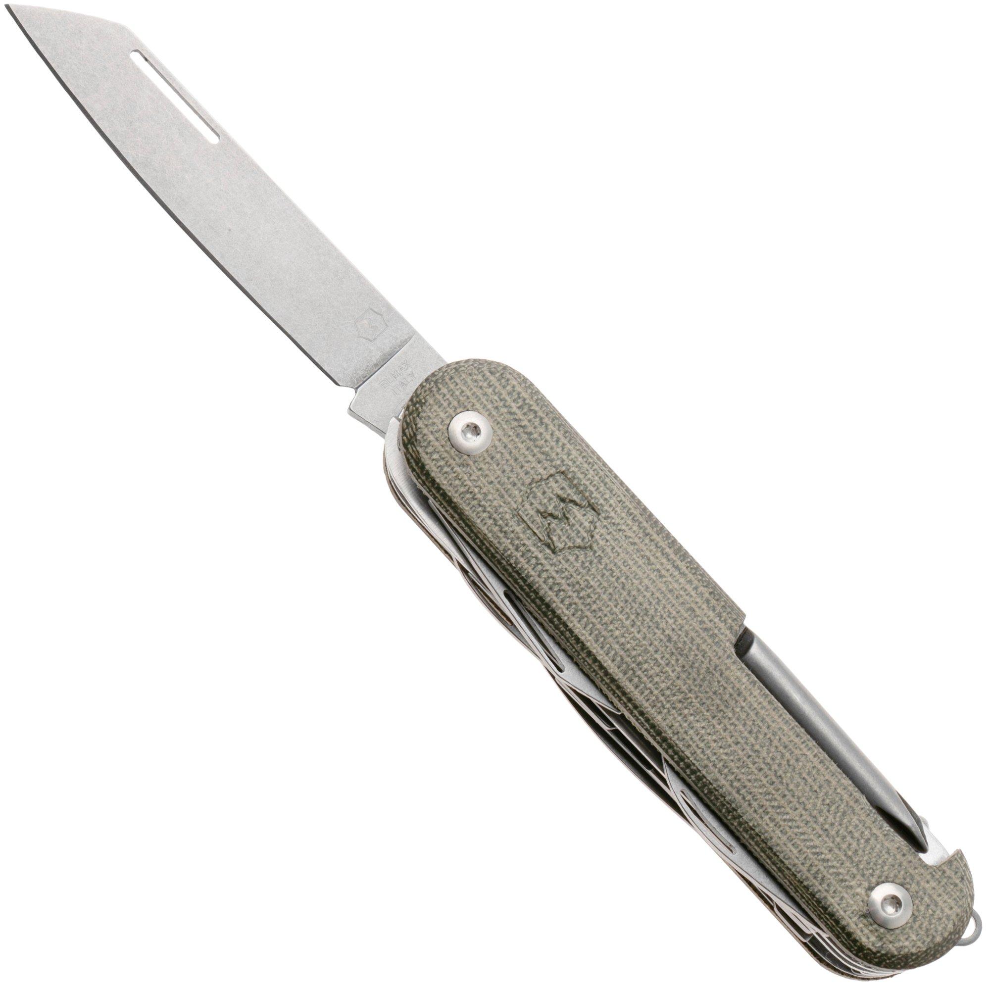 Mercury Duca 8 9DUCA8GC-C Stonewashed Elmax, Green Canvas Micarta, zakmes