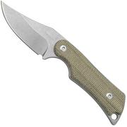 Mercury Kali N690 Stonewashed Clip Point, Green Canvas Micarta, cuchillo fijo