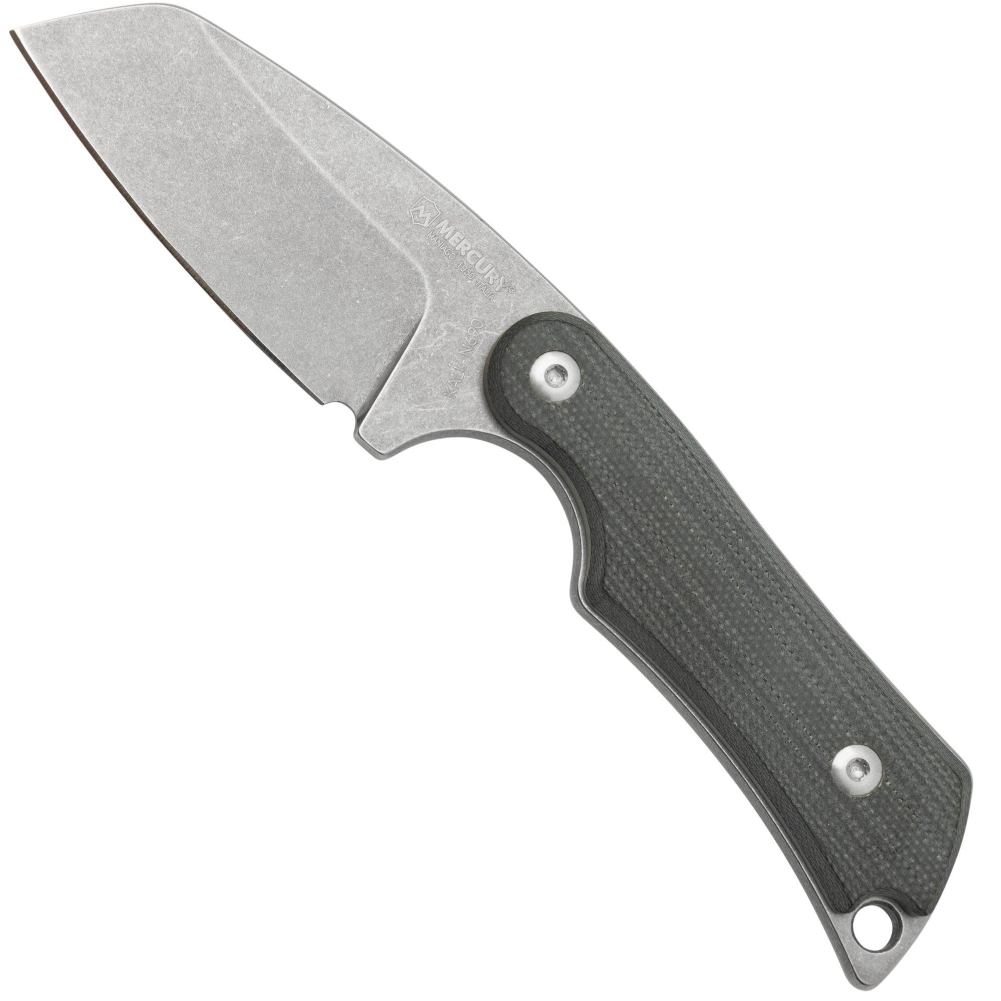 Nóż z głownią stałą Mercury Kali N690 Stonewashed Sheepsfoot, Black G10
