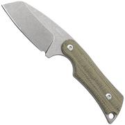 Mercury Kali N690 Stonewashed Sheepsfoot, Green Canvas Micarta, couteau fixe