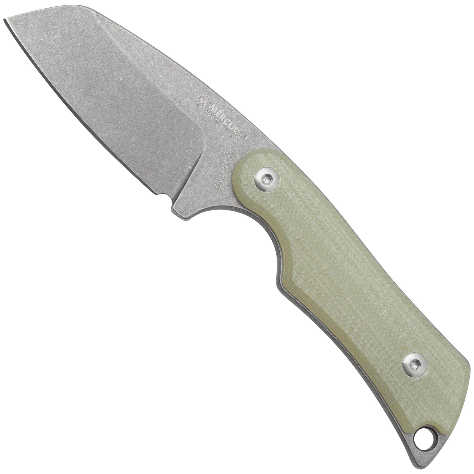 Nóż z głownią stałą Mercury Kali N690 Stonewashed Sheepsfoot, Natural G10