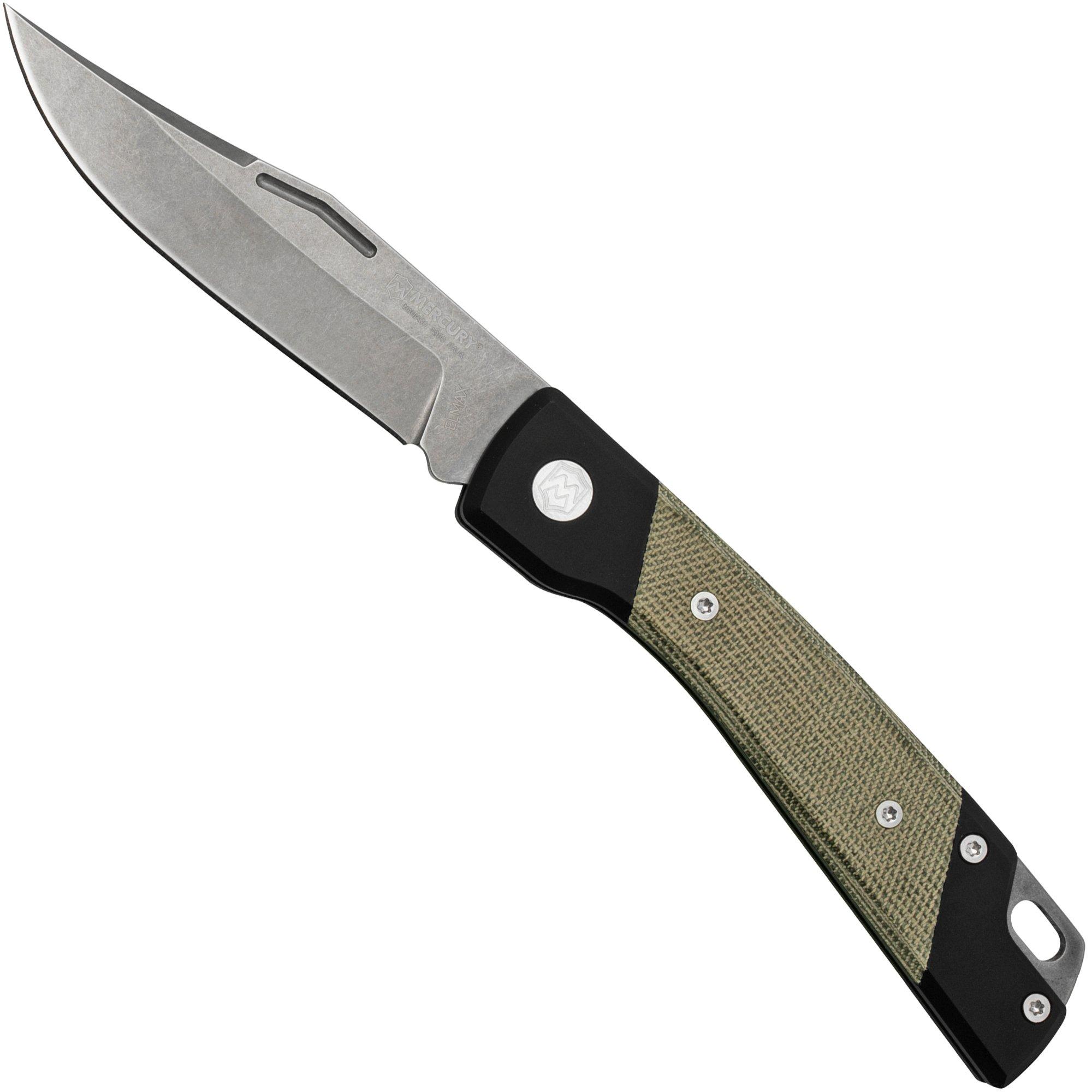 Nóż składany Mercury Luc 9LUCEXSWALCV-C, Elmax, Green Canvas Micarta