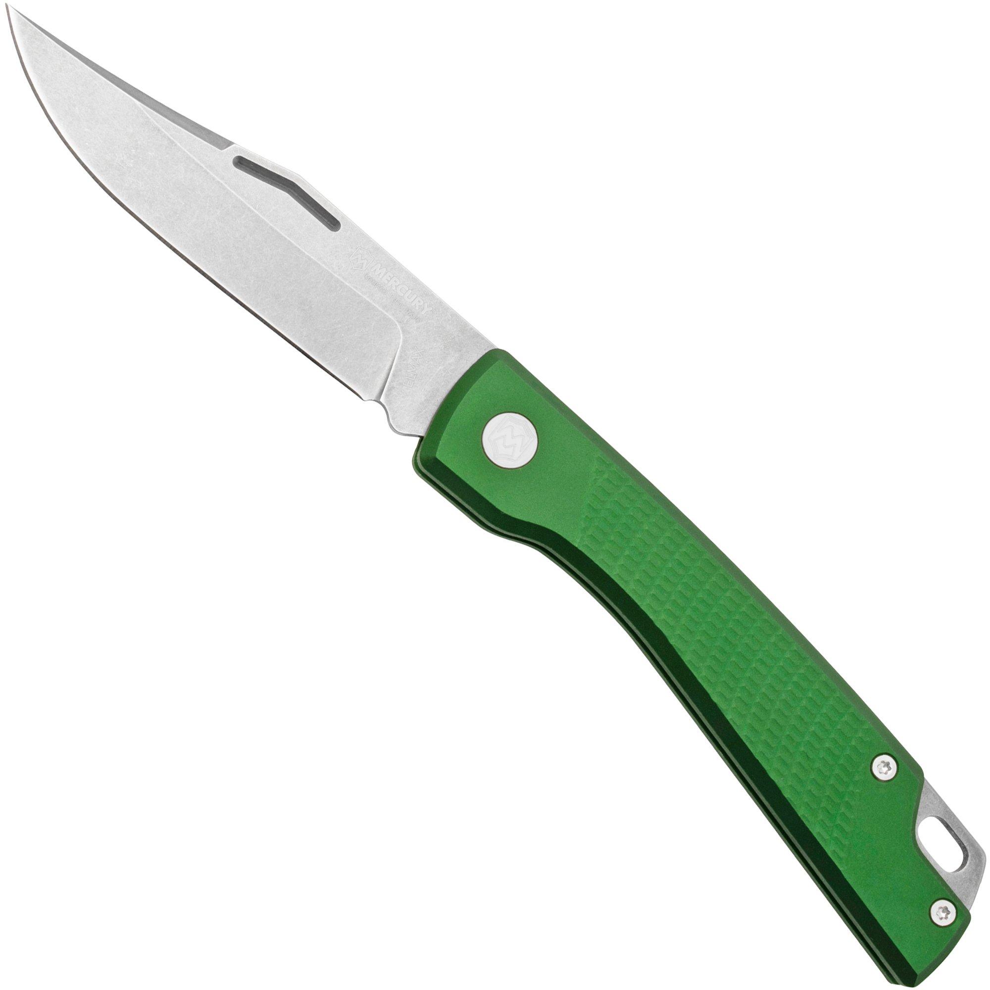 Nóż składany Mercury Luc 9LUCEXSWALV-C, Elmax, Green Aluminium