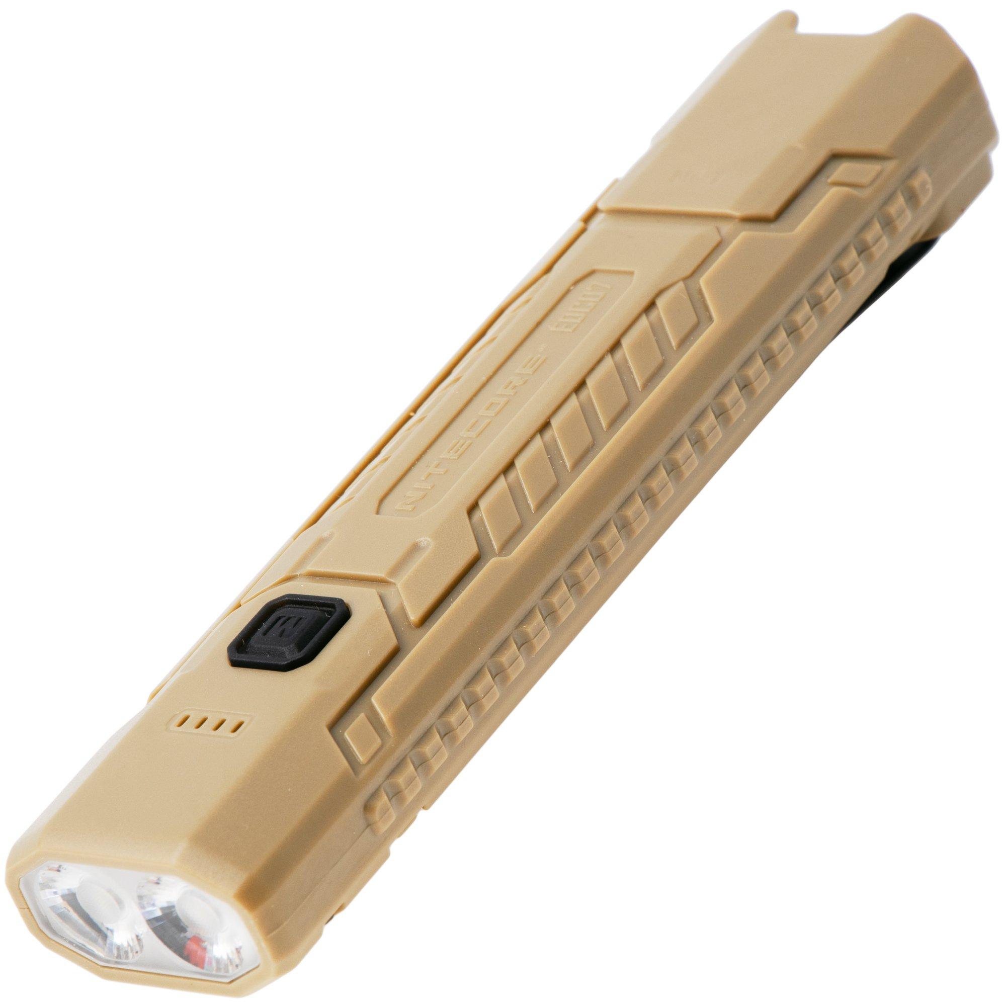 Nitecore EDC07 Three Color Temperatures, Desert Tan, rechargeable flashlight, 1500 lumens
