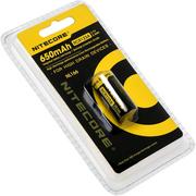 NiteCore RCR123A CR123 batteria ricaricabile, 650mAh