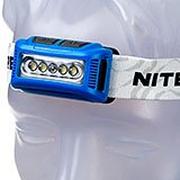 NiteCore NU10 lightweight rechargeable head torch, blue