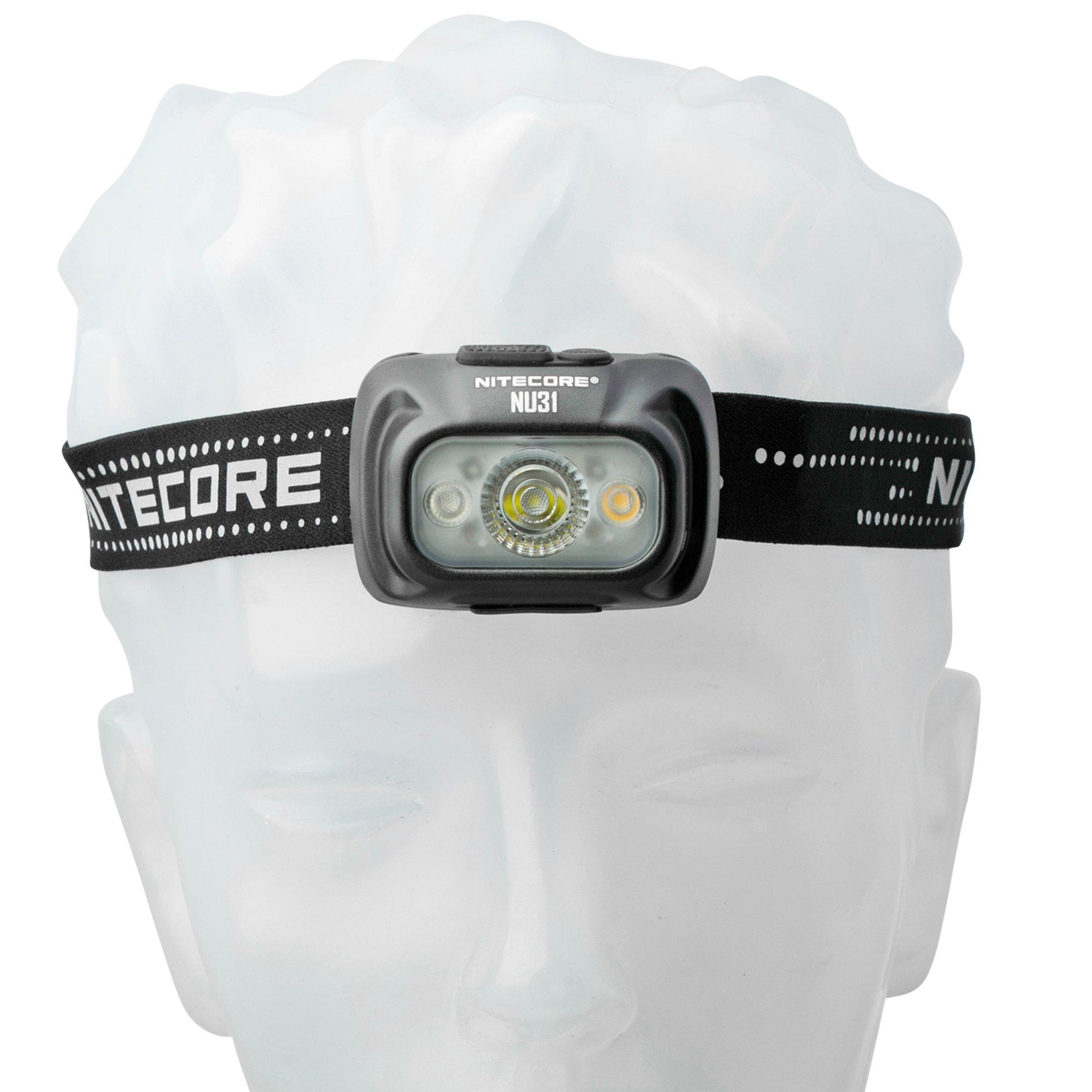 Latarka czołowa Nitecore NU31-GR Slate Grey, ładowana, 550 lumenów