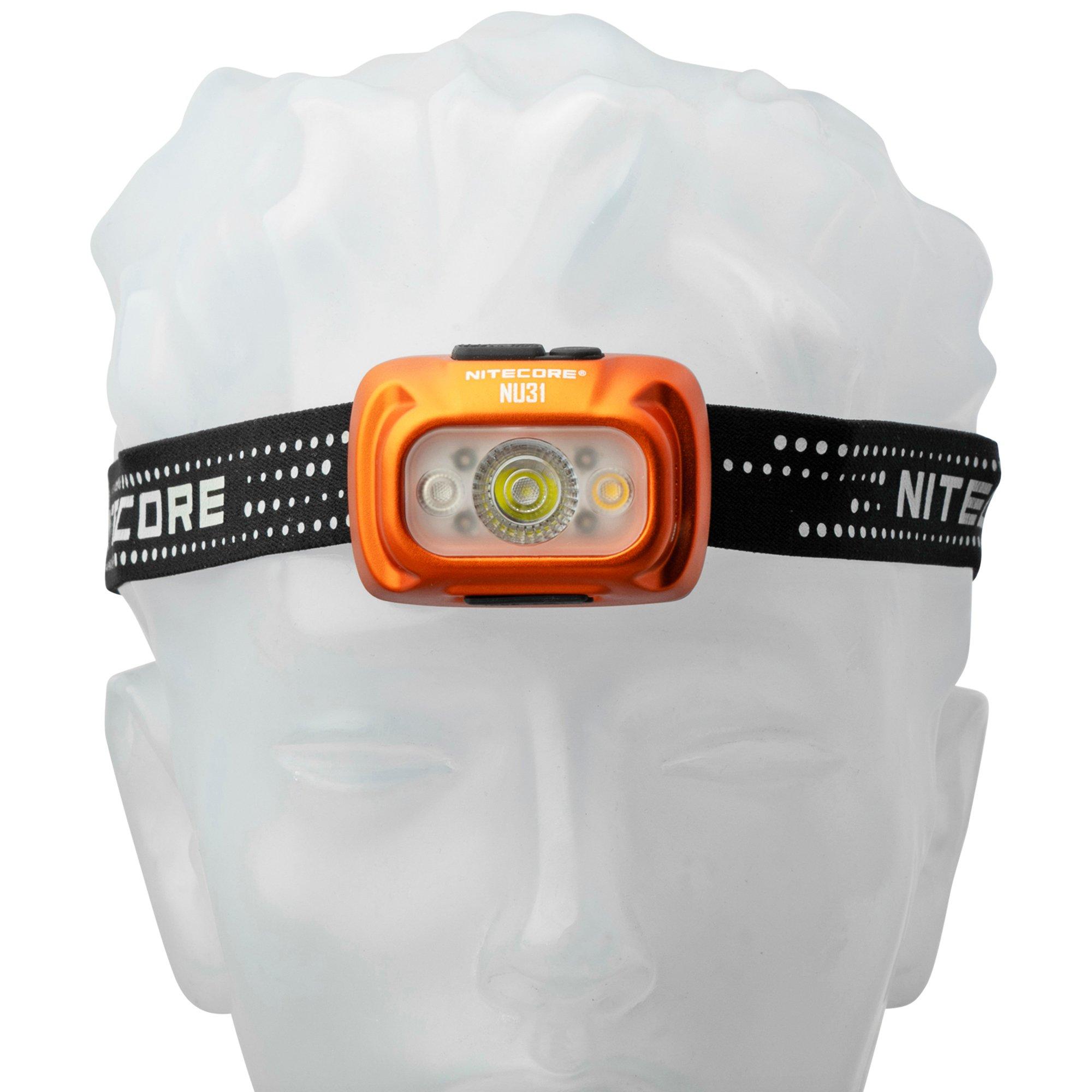 Latarka czołowa Nitecore NU31-OR Tangelo Orange, ładowana, 550 lumenów
