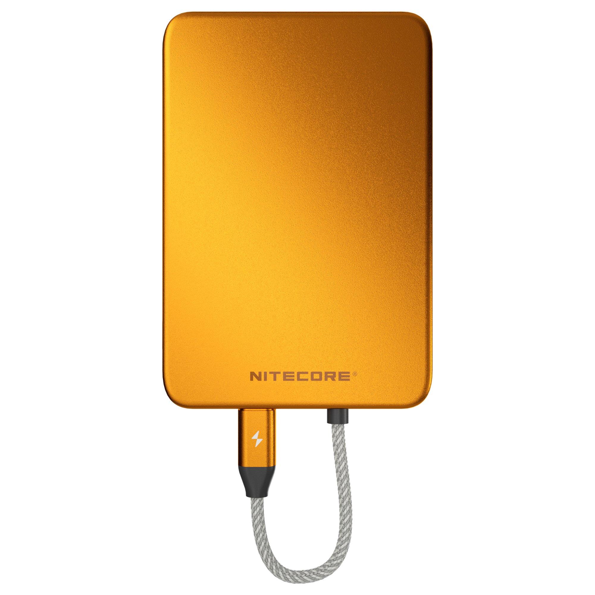 Nitecore POCKET 5 Magnetic Ultra Thin Power Bank, Alloy Orange, batterie externe, 5000mAh
