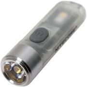 Nitecore TIKI Glow In The Dark rechargeable keychain flashlight, 300 lumens, blue