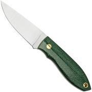 Nordic Knife Design Lizard 75 2034, Forest Green Canvas Micarta vaststaand mes