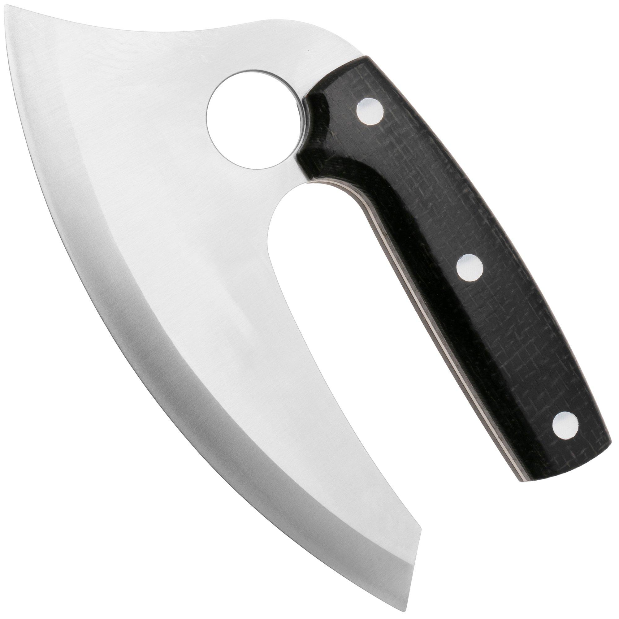 Nordic Knife Design Ulu 170, 2065 Bison Black Micarta, hunting knife