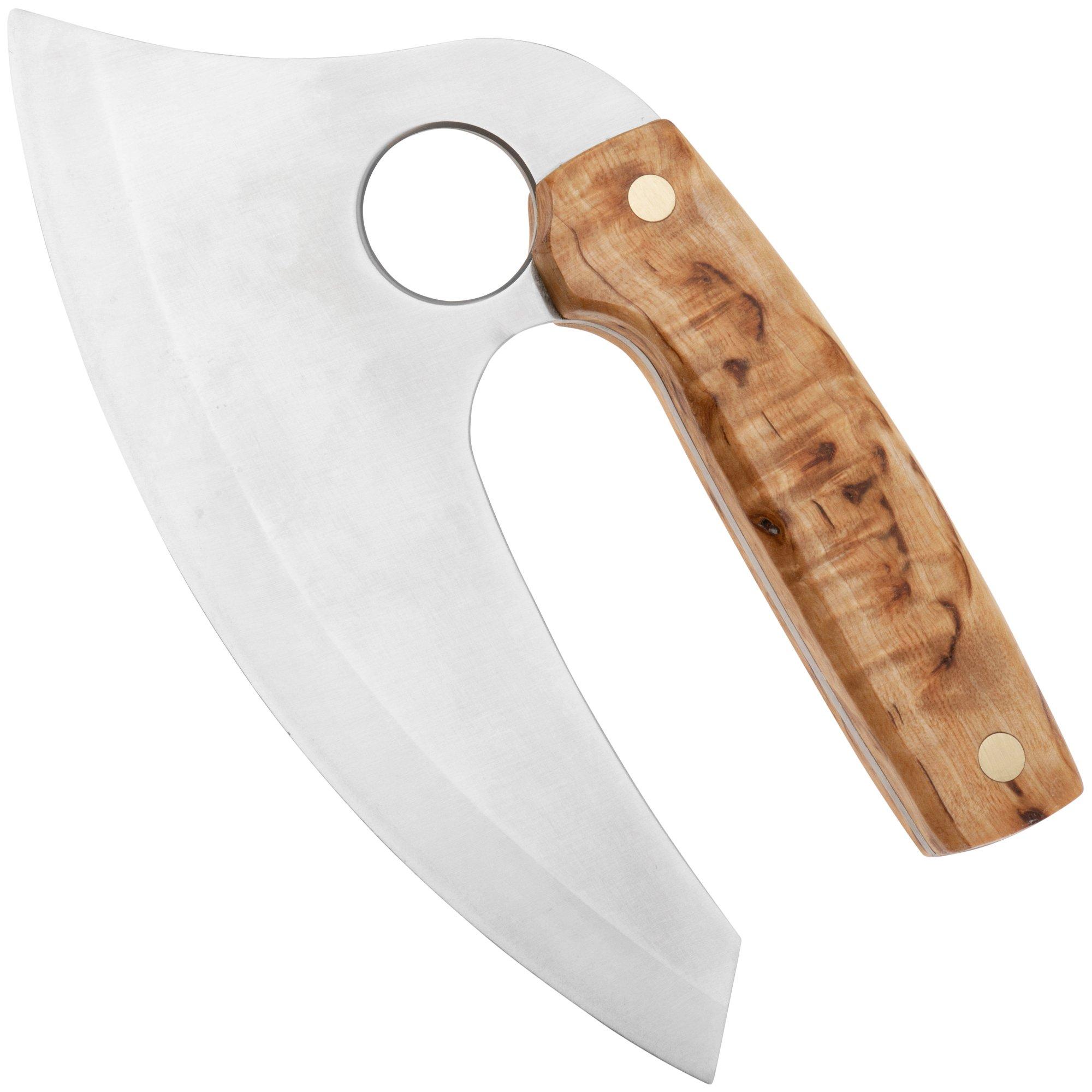 Nóż myśliwski Nordic Knife Design Ulu 170, 2065 Curly Birch
