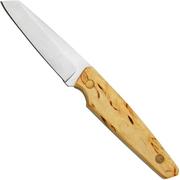 Nordic Knife Design Wharncliffe 80 2080, Curly Birch vaststaand mes 