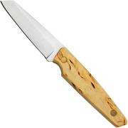 Nordic Knife Design Wharncliffe 80 2080, Curly Birch coltello fisso