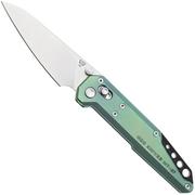 NOC Knives Dark Feather MT-2720, Stonewashed M390, Green Titanium zakmes