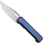 NOC Knives MT-30 MT-3007 Bead Blasted M390, Blurple Titanium Inlays, couteau de poche