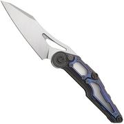 NOC Knives MT-3208, Satin M390, Gray Titanium, Purple Titanium Inlay zakmes