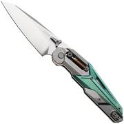 Afbeelding voor NOC Knives MT-33, MT-3328 Satin Böhler M390, Green Grey Titanium zakmes